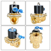 DURAFORCE AC 110V 120V Volt NC 1" NPT Electric Solenoid Valve Brass Water Air Gas