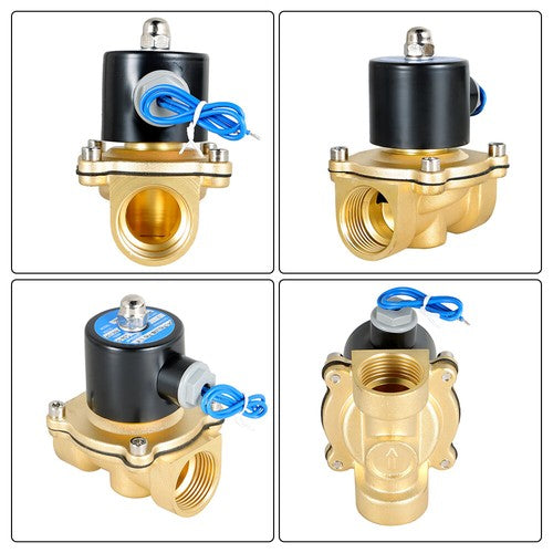 DURAFORCE AC 110V 120V Volt NC 1" NPT Electric Solenoid Valve Brass Water Air Gas