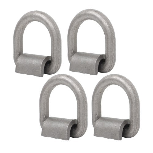 DURAFORCE 4 Pack 3/4" Heavy Duty Weld On Forged D Rings with Welding Clips, 26,500 lbs