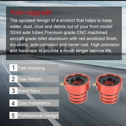 DURAFORCE 2PCS Red MG21103 Front Axle Tube Seal Pair For 87-17 Jeep Wrangler