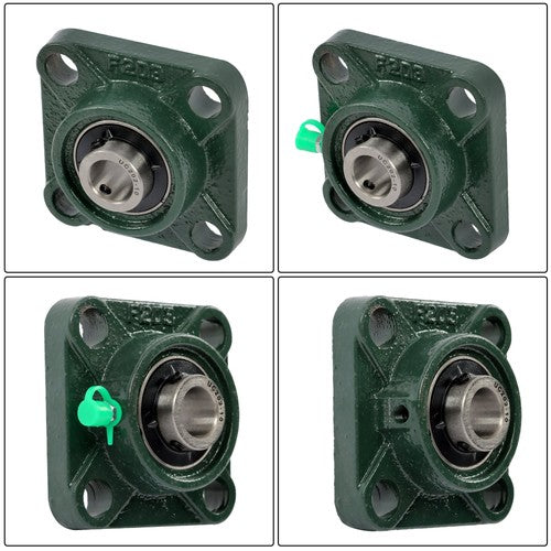 DURAFORCE 4pcs UCF202-10 Pillow Block Bearing 5/8" Bore 4-Bolt Self-Aligning Solid Base