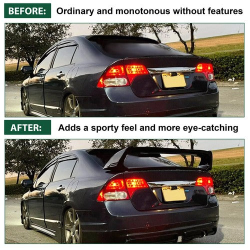 DURAFORCE For 06-11 Civic 4DR Sedan Gloss Black Painted Mugen Style RR Trunk Wing Spoiler