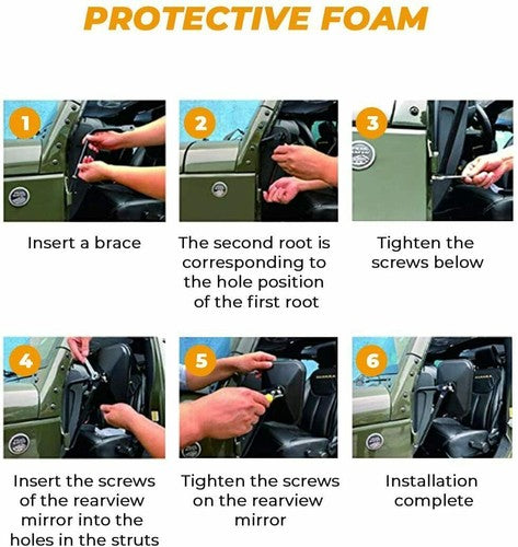 DURAFORCE For Jeep Wrangler JK CJ YJ TJ JL Door Off Quick Release Side Hinge View Mirrors