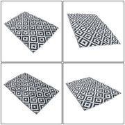 DURAFORCE Waterproof Outdoor Carpet Black & White 4x6FT Plastic Straw Rug For Camping