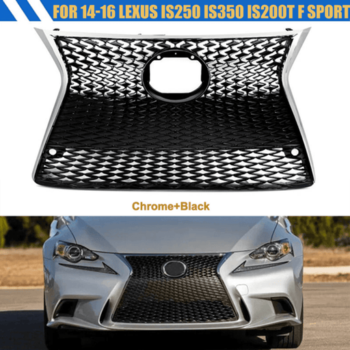 DURAFORCE Front Bumper Grille Gloss Black for 14-16 for Lexus IS200t IS250 IS350 F Sport