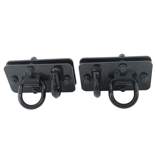 DURAFORCE 2 Pack Tractor Bucket Hooks with Tie down Ring, Grade 70 Forged Steel Black