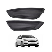 DURAFORCE Left&Right Black Fog Light Cover For Ford Focus 15-2017 2018 Frame Bezel Trim