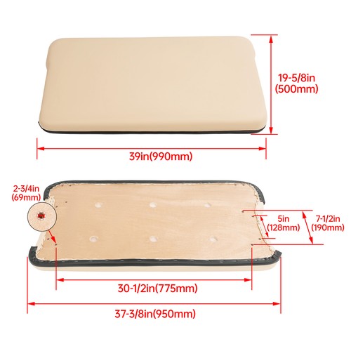DURAFORCE Beige Front Seat Bottom Cushion For Club Car Precedent Golf Cart 2004-Up