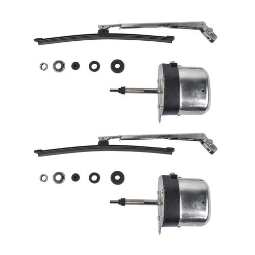 DURAFORCE Stainless Windshield Wiper Motor Kit Street Hot Rod Universal Boat For Chevy 12V