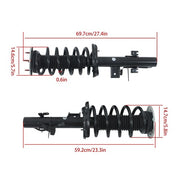 DURAFORCE For Range Rover Evoque 2012-2018 NEW Set Shock Absorber Strut Assys w/ Electric