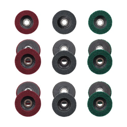 DURAFORCE Flap Wheels Set 180# 320# 600# 5 Pcs of each Scour Flap Disc 15 Pcs 4.5 Inch