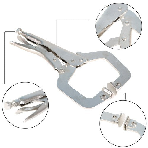 DURAFORCE 10 pc 11" Swivel Pad Locking C-Clamp Locking Pliers Entrained Rotary Gasket US