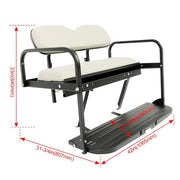 DURAFORCE Golf Cart Folding Rear Flip Seat for Yamaha Drive (G29) 2007-2016 Off White
