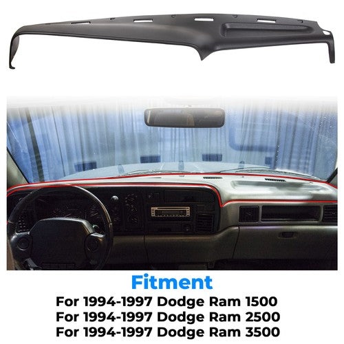For 94-97 Dodge Ram 1500 2500 Dash Cover Cap Molded Dashboard Overlay Black