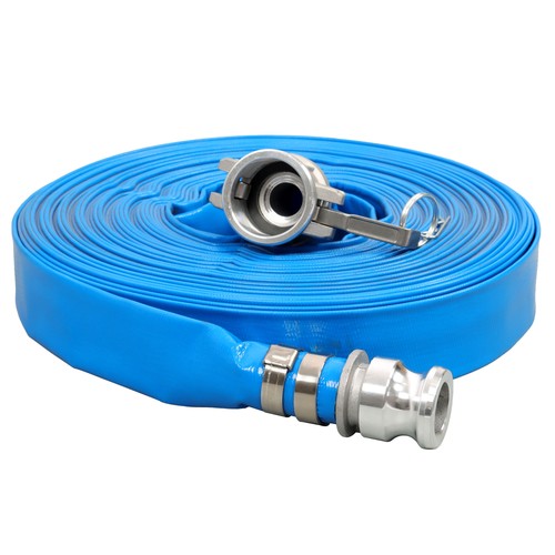 DURAFORCE 1-1/4" x 100' Pvc Backwash Discharge Hose For Swimming Pools W/ Pin Lug Fittings