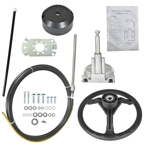 DURAFORCE 13 Feet Boat Rotary Steering System Outboard Kit Marine with Wheel SS13713