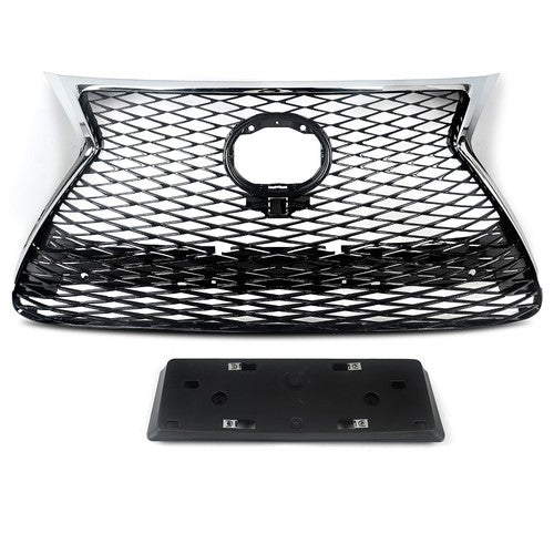 DURAFORCE Front Bumper Grille for 2015-2017 Lexus NX200T NX300H F Sport Chrome Black