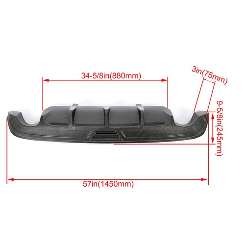 Rear Lower Diffuser Bumper for Nissan Teana Altima 2016-2019 Carbon Fiber Style