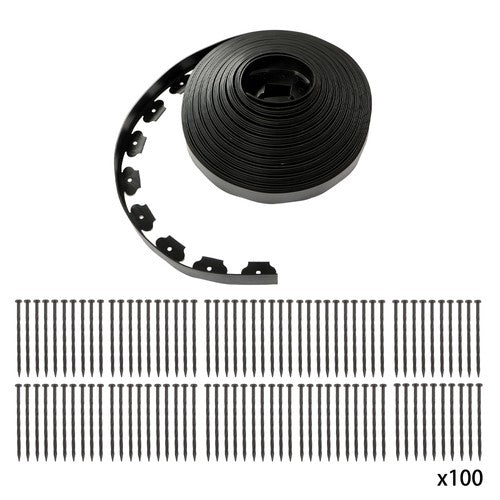 DURAFORCE 2 Inch For Lawn Tall Garden Edging 80ft Landscape Edging with 100 Spikes New