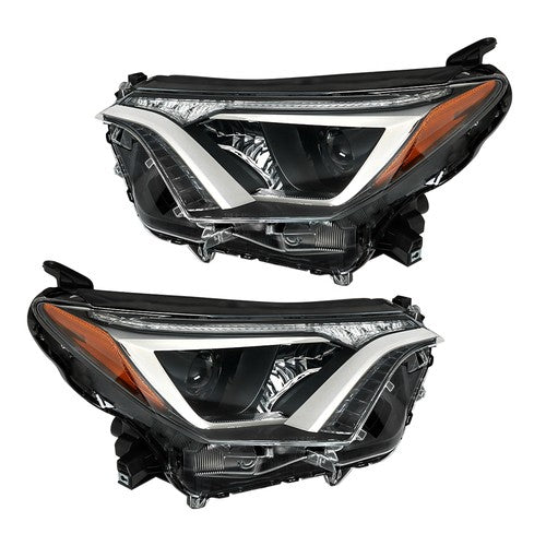 DURAFORCE Headlights Halogen For Toyota Rav4 2016 2017 18 Tube Bar Driver+Passenger Side
