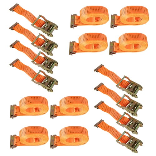DURAFORCE 2 "x 20' 4000 lb E-Track Ratchet Straps Orange Heavy Duty Tie Downs New 8 Set
