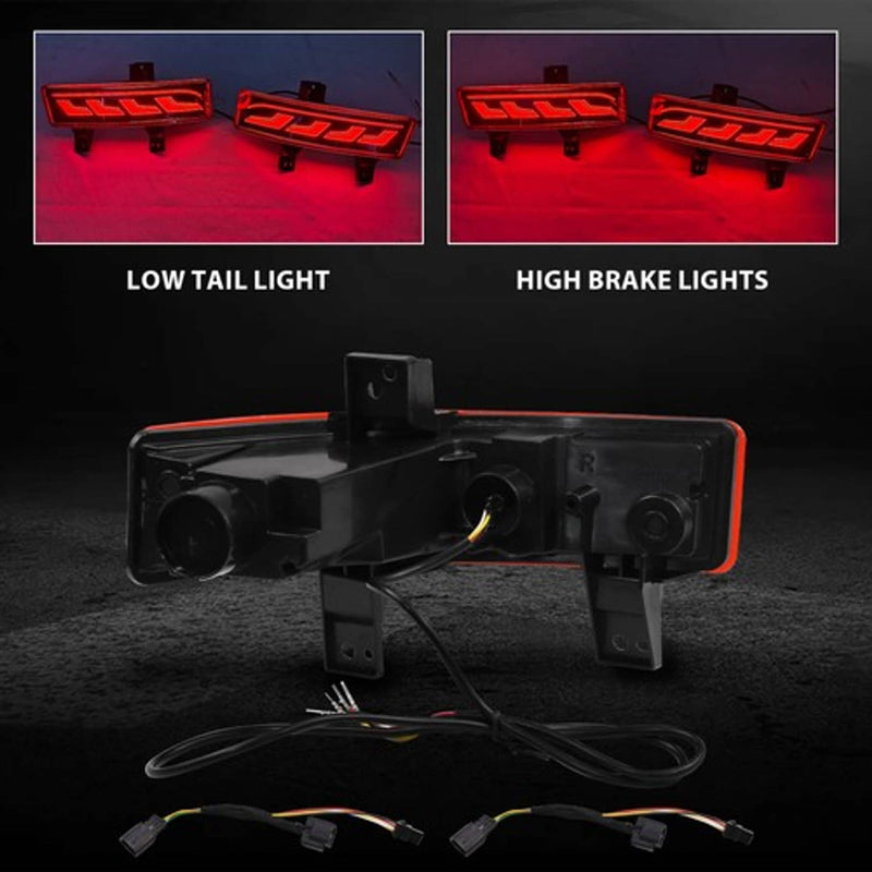 DURAFORCE Red Lens Rear Bumper Reflector Fog Light LED Brake Lamp For Honda CRV 2020-2022