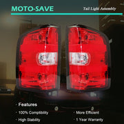 DURAFORCE Tail Light For 2007-13 Chevy Silverado Pickup Brake Lamp Rear Left & Right Side