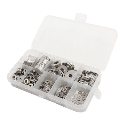 DURAFORCE Flat Washer 304 Stainless Steel Washers Assortment Set Value Kit 600 Pieces Set