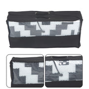DURAFORCE 8x10ft Outdoor Plastic Straw Rug For Camping Outdoor Carpet Black & White