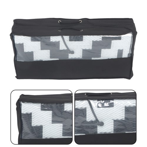 DURAFORCE 8x10ft Outdoor Plastic Straw Rug For Camping Outdoor Carpet Black & White