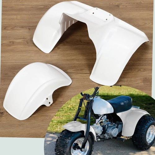 DURAFORCE ABS Painted White Front Rear Fender Set for Honda ATC70 1978-1985