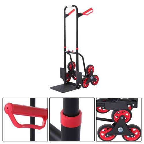 DURAFORCE W/ 6 TPR Wheels Stair Climbing Hand Truck Capacity:440lbs Telescoping Handle
