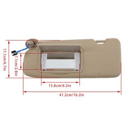 DURAFORCE Beige Plastic Driver Side Sunvisor With Lights And Mirror For 17-22 Honda CR-V