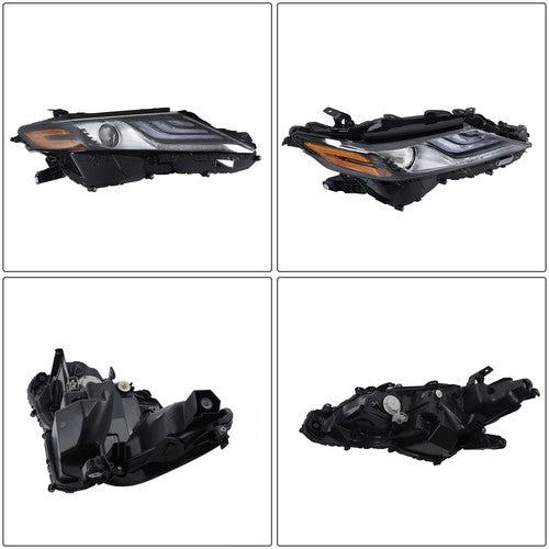DURAFORCE Black Housing For 21 22 Toyota Camry XSE XLE Full LED Headlight Assy Right Side