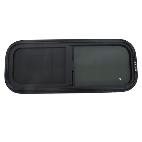 DURAFORCE RV Window Horizontal Sliding Window 36  Width × 15  Height w/ Trim Ring Black