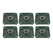 DURAFORCE 6Pcs UCF205-16 Pillow Block Flange Bearing 1" Bore Solid Base Self Aligning