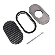 DURAFORCE 15" Oval Full Finned Black Aluminum Air Cleaner Filter For SBC BBC Chevy 350 305