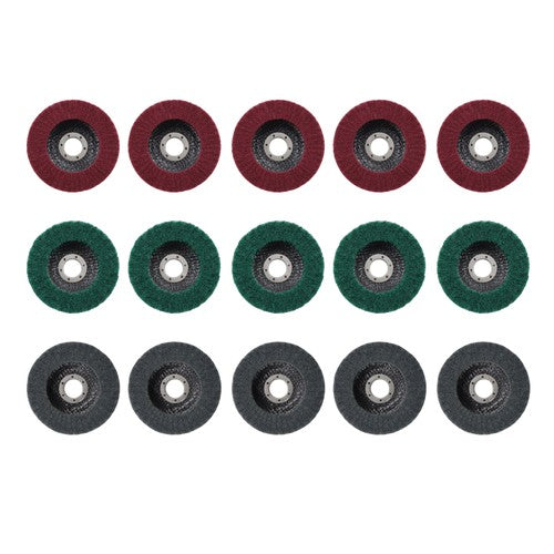 DURAFORCE Flap Wheels Set 180# 320# 600# 5 Pcs of each Scour Flap Disc 15 Pcs 4.5 Inch