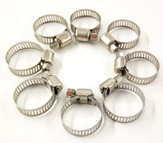DURAFORCE 3/4"-1" 15pcs Adjustable Stainless Steel Drive Hose Clamps Fuel Line Worm Clip