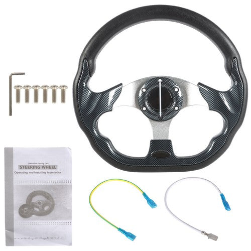 DURAFORCE 12" inch Golf Cart Steering Wheel For Yamaha EZGO Club Car Black USA