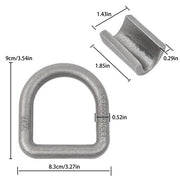 DURAFORCE 1/2 Inch Heavy Duty Weld-On Forged D Ring Fracture Strength 12,000lbs (12 Pack)