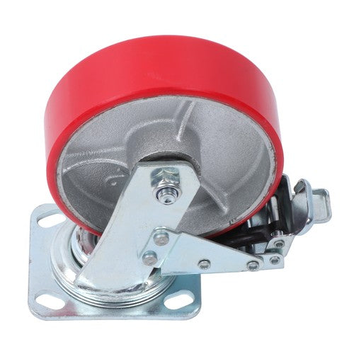 DURAFORCE 1 x 6' Heavy Duty Metal CASTERS Construction Red With Brakes