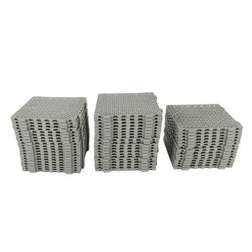 DURAFORCE 12"x12" Gray PVC Non-Slip Interlocking Drainage Floor Mat For Bathroom 55 Pack