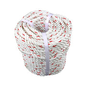 DURAFORCE 1/2 'X 120'High Strength Braided Rope Breaking Strength 1160 Pounds White Red