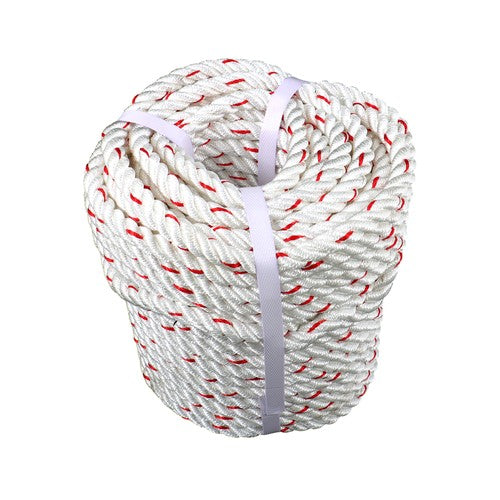 DURAFORCE 1/2 'X 120'High Strength Braided Rope Breaking Strength 1160 Pounds White Red