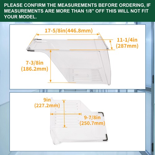 DURAFORCE Crisper Drawer Pan Compatible with Frigidaire Refrigerator 240337103 ( 2 Pack )