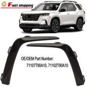 DURAFORCE Left+Right Side Front Bumper Molding Trim Fit Honda Pilot 2023-2025 Glossy Black
