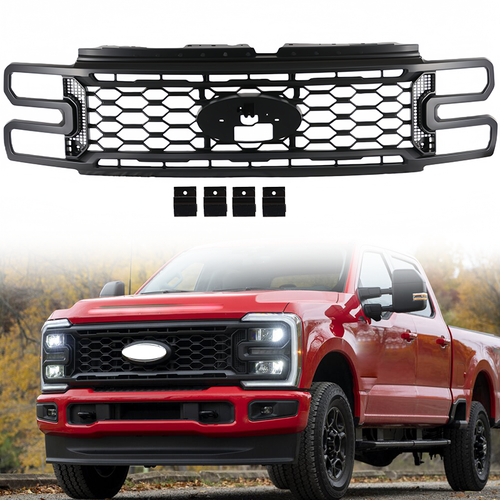 DURAFORCE PC3Z-8200-HA Matte Black Front Grille for Ford F250 F350 Super Duty 2023 2024