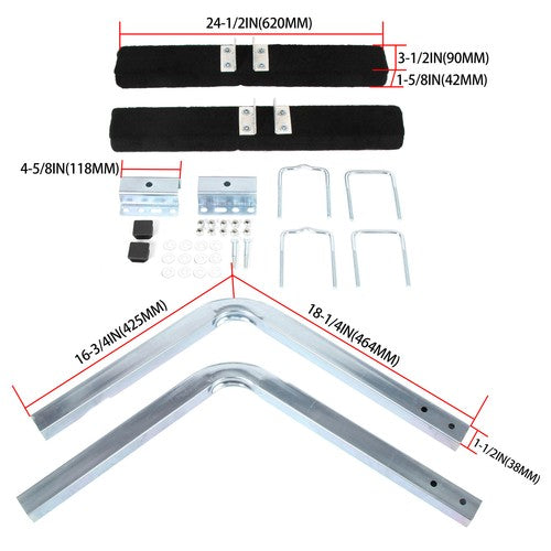 DURAFORCE Boat Trailer 2' Side Guide On Bunk Board Carpeted Kit w/ Hardware 75 degree