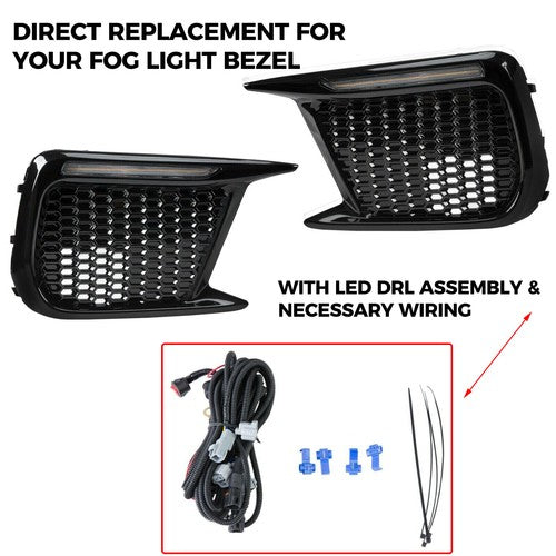 DURAFORCE For 2018-up Subaru WRX STI Sequential/Switchback LED DRL Fog Light Bezels LH&RH